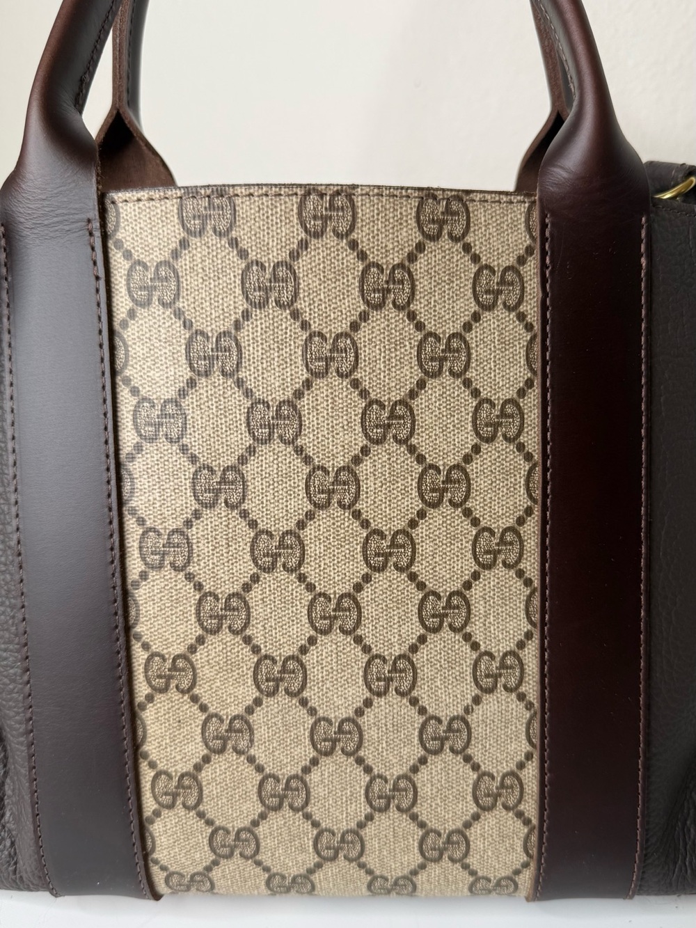 Vintage Boho Bag Gucci Brown Leather Tote - Picture 6 of 9